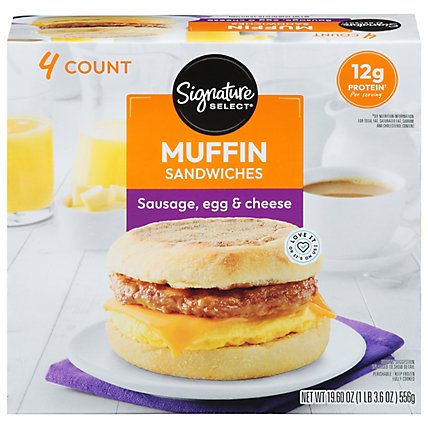 Signature SELECT Sausage Egg Cheese Muffin Sandwich - 19.6 Oz - Image 3