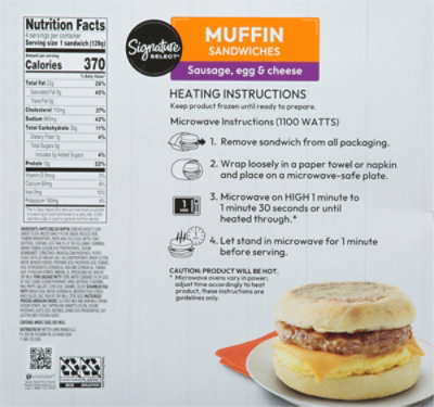 Signature SELECT Sausage Egg Cheese Muffin Sandwich - 19.6 Oz - Image 6