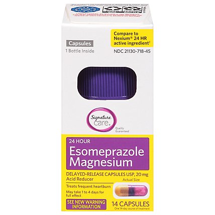 Signature Care Esomeprazole Magnesium 20mg Acid Reducer Delayed Release Capsule - 14 Count - Image 2
