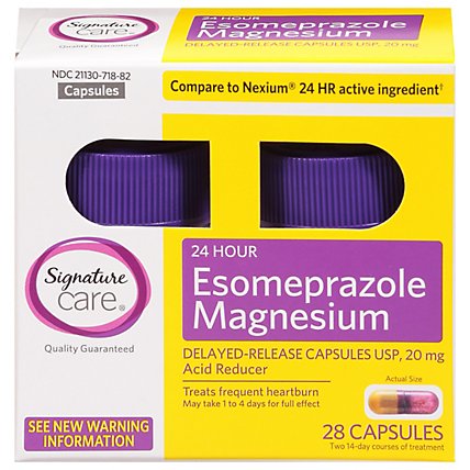 Signature Care Esomeprazole Magnesium 20mg Acid Reducer Delayed Release Capsule - 28 Count - Image 2