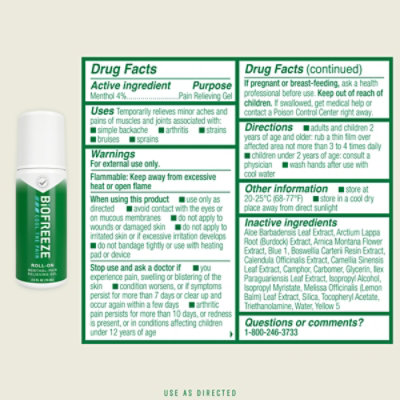 Biofreeze Roll On Pain Relieving Gel - 2.5 Fl. Oz. - Image 3