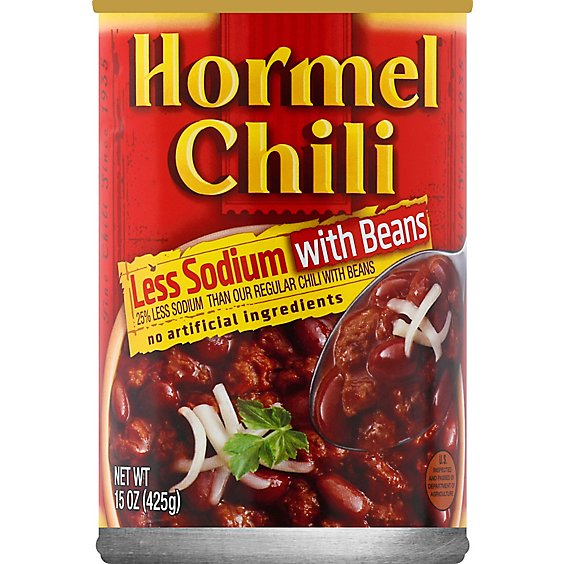 Hormel Chili with Beans Less Sodium - 15 Oz