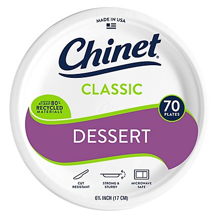 Chinet Plates Appetizer and Dessert Classic White Wrapper - 70 Count - Image 3