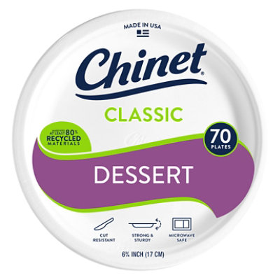 Chinet Plates Appetizer and Dessert Classic White Wrapper - 70 Count