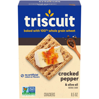 Triscuit Cracked Pepper & Olive Oil Whole Grain Wheat Crackers - 8.5 Oz - Image 1