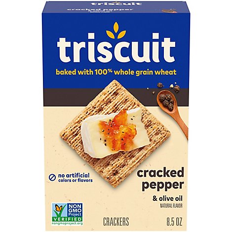 Triscuit Crackers Wheat Whole Grain Cracked Pepper & Olive Oil - 8.5 Oz