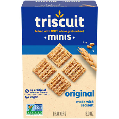 Triscuit Minis Original Whole Grain Wheat Vegan Crackers - 8 Oz - Image 1