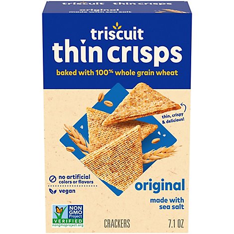 Triscuit Thin Crisps Crackers Wheat Whole Grain Original - 7.1 Oz