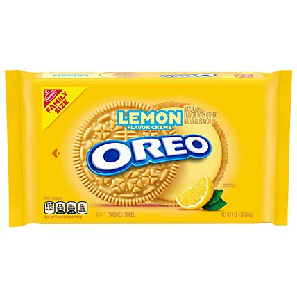 OREO Lemon Creme Sandwich Cookies Family Size - 20 Oz - Image 1