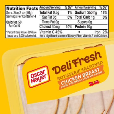 Oscar Mayer Deli Fresh Rotisserie Seasoned Chicken Breast Lunch Meat with Lower Sodium - 8 Oz - Image 7