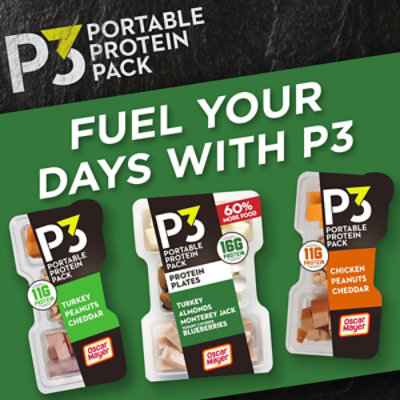 P3 Portable Protein Snack & Protein Plate with Turkey Almonds Jack Cheese & Yogurt Covered Blueberries - 3.2 Oz - Image 6