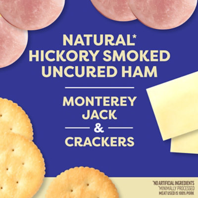 Oscar Mayer Bites Hickory Smoked Uncured Ham, Monterey Jack & Cracker Meat & Cheese Snack Plate - 3.3 Oz - Image 3