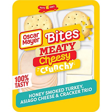 Oscar Mayer Natural Meat & Cheese Snack Plate with Turkey & Asiago Cheese Tray - 3.3 Oz - Image 1