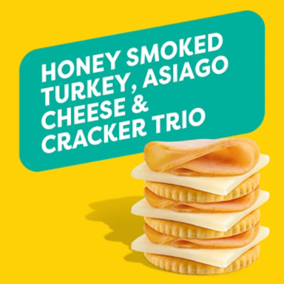 Oscar Mayer Bites Honey Smoked Turkey, Asiago Cheese & Cracker Trio Meat & Cheese Snack Plate - 3.3 Oz - Image 2