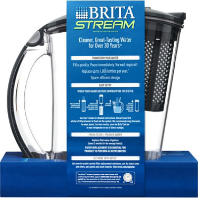 Brita Rapids Carbon Gray Large 10 Cup Capacity Stream Water Pitcher With Stream Filter - Each - Image 2