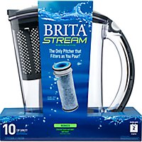 Brita Rapids Carbon Gray Large 10 Cup Capacity Stream Water Pitcher With Stream Filter - Each - Image 1