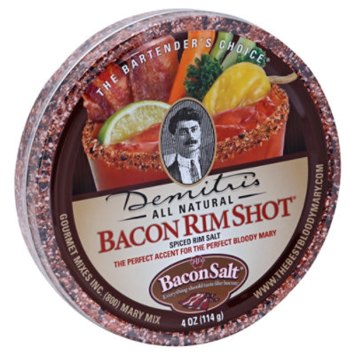 Demitris Bacon Rimshot Bloody Mary Rimmer All Natural Spiced Rim Salt - 4 Oz - Image 1