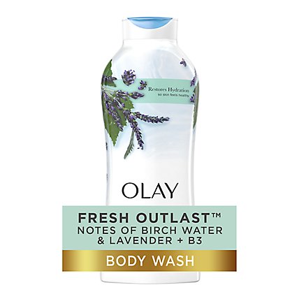 Olay Fresh Outlast Body Wash with Notes of Birch Water & Lavender - 22 Fl. Oz. - Image 1