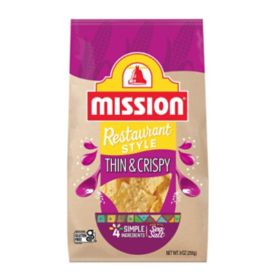 Mission Thin & Crispy Yellow Corn Tortilla Chips - 9 Oz - Image 1