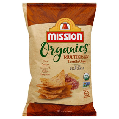 Mission Organics Tortilla Chips Multigrain with Sea Salt - 9 Oz