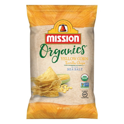 Mission Organics Tortilla Chips Yellow Corn with Sea Salt - 9 Oz