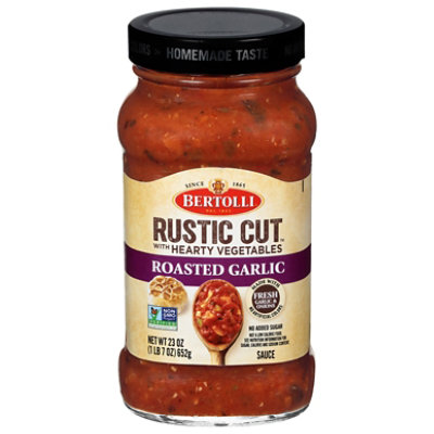 Bertolli Rustic Cut Pasta Sauce with Hearty Vegetables Roasted Garlic Jar -  23 Oz - Carrs