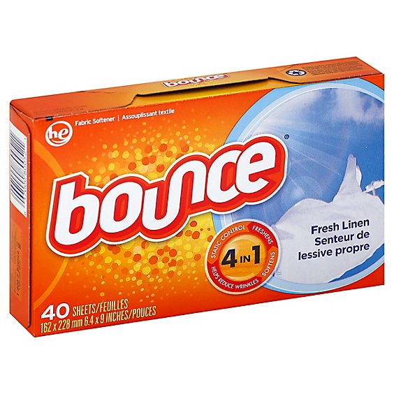 Bounce Fabric Softener Dryer Sheets Fresh Linen - 40 Count