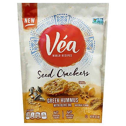 Vea Seed Crackers Greek Hummus with Olive Oil - 5 Oz - Image 1