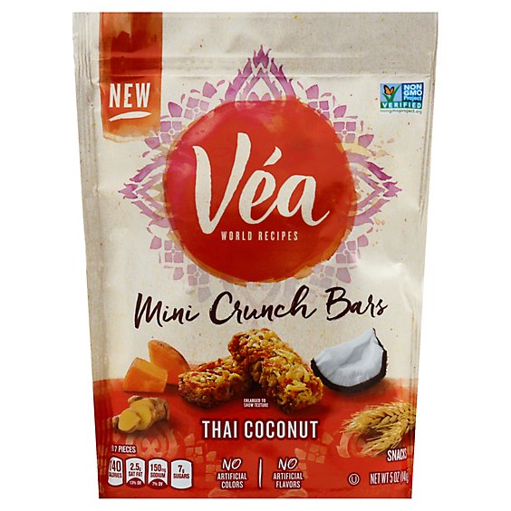 Vea Snacks Mini Crunch Bars Thai Coconut - 5 Oz