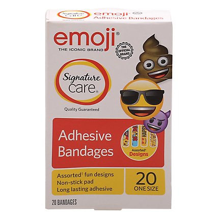 Signature Care Adhesive Bandages Emoji One Size - 20 Count - Image 3