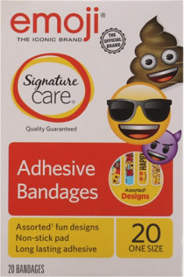 Signature Select/Care Adhesive Bandages Emoji One Size - 20 Count - Image 2