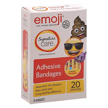 Signature Care Adhesive Bandages Emoji One Size - 20 Count - Image 1