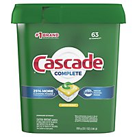 Cascade Complete Dishwasher Pods ActionPacs Dishwasher Detergent Tabs Lemon Scent - 63 Count - Image 1