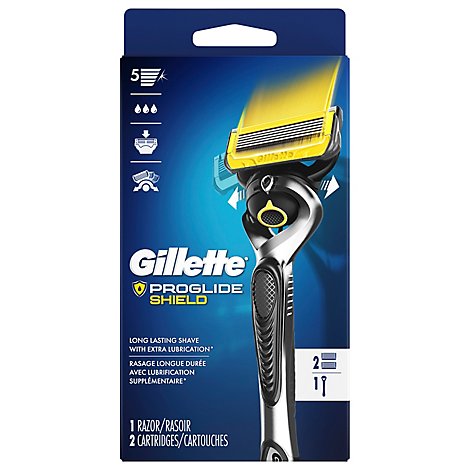 Gillette ProGlide Shield Mens Razor Handle + 2 Blade Refill - Each