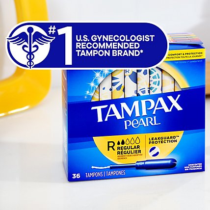 Tampax Pearl Regular Super Super Plus Absorbency Unscented Tampons Trio Pack - 34 Count - Image 5