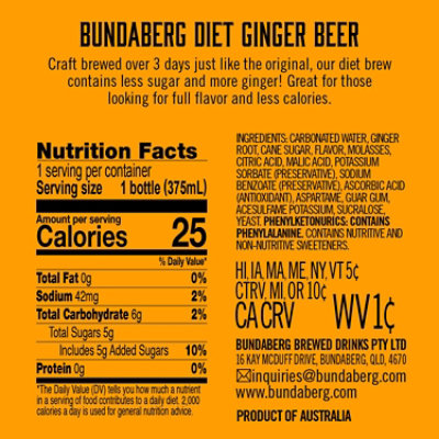 Bundaberg Diet Ginger Beer - 4-12.7 Fl. Oz. - Image 3