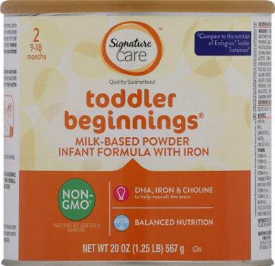 Signature Care toddler beginnings Infant Formula Milk Based Powder 9 To 18 Months - 20 Oz - Image 2