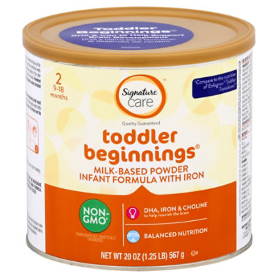 Signature Care toddler beginnings Infant Formula Milk Based Powder 9 To 18 Months - 20 Oz