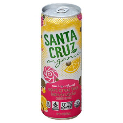 Santa Cruz Organic Carbonated Beverage Lemonade Earl Grey Tea Rose