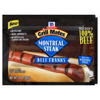 McCormick Grill Mates Beef Franks Montreal Steak - 14 Oz - Image 1
