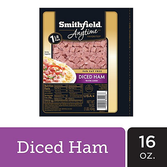 Smithfield Anytime Favorites Hickory Smoked Diced Ham - 16 Oz