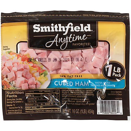 Smithfield Anytime Favorites Hickory Smoked Cubed Ham - 16 Oz - Image 2