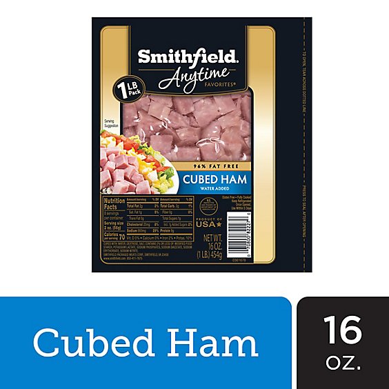 Smithfield Anytime Favorites Hickory Smoked Cubed Ham - 16 Oz