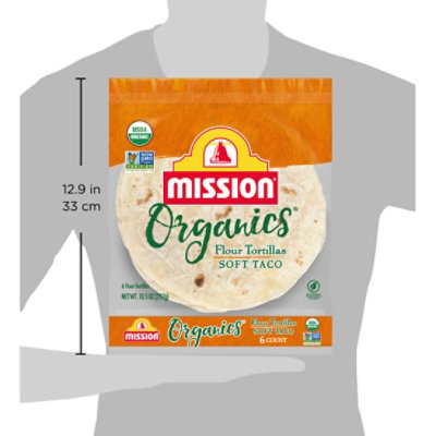 Mission Organic Tortillas Flour Soft Taco Bag 6 Count - 10.5 Oz - Image 5