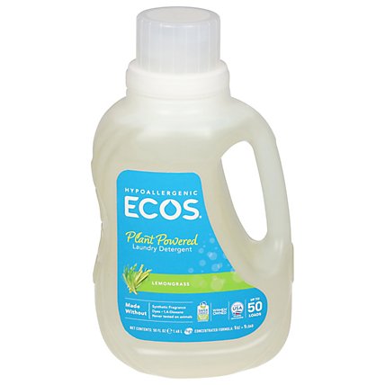 ECOS Laundry Detergent Liquid With Built In Fabric Softener 2X Lemongrass Jug - 50 Fl. Oz. - Image 3