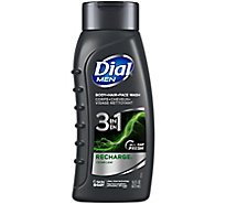 Dial For Men 3 In 1 Hair+Body+Face Wash Recharge 3-In-1 - 16 Fl. Oz.