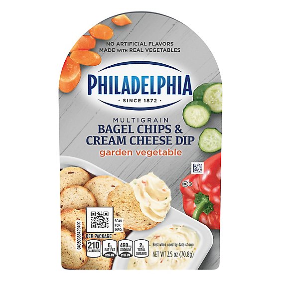 Philadelphia Bagel Chips & Cream Cheese Dip Multigrain Garden Vegetable - 2.5 Oz