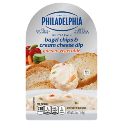 Philadelphia Bagel Chips & Cream Cheese Dip Multigrain Garden Vegetable - 2.5 Oz