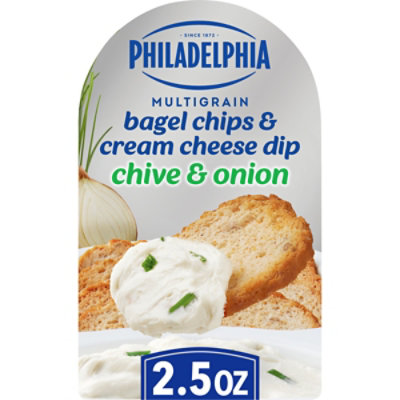  Philadelphia Bagel Chips & Cream Cheese Dip Multigrain Chive & Onion - 2.5 Oz 