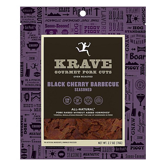 Krave Pork Jerky Black Cherry Barbecue Seasoned - 2.7 Oz